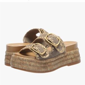 Dolce vita Wanika Double Buckle Espadrille Platform Sandals size 9
